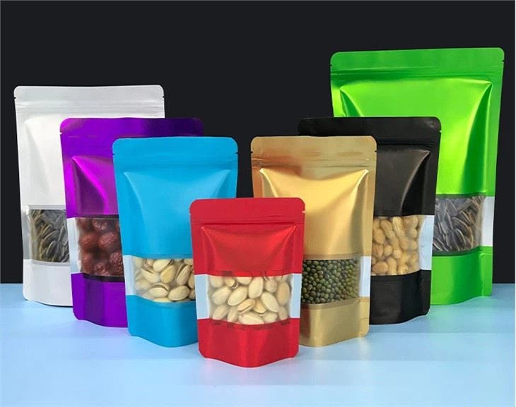 Golden Zip Lock Pouch with Window (2 Layer)