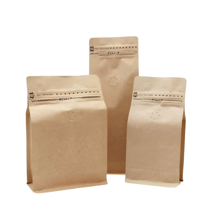 Kraft Paper Pull-tab Zip Lock Pouch (Coffee bag)