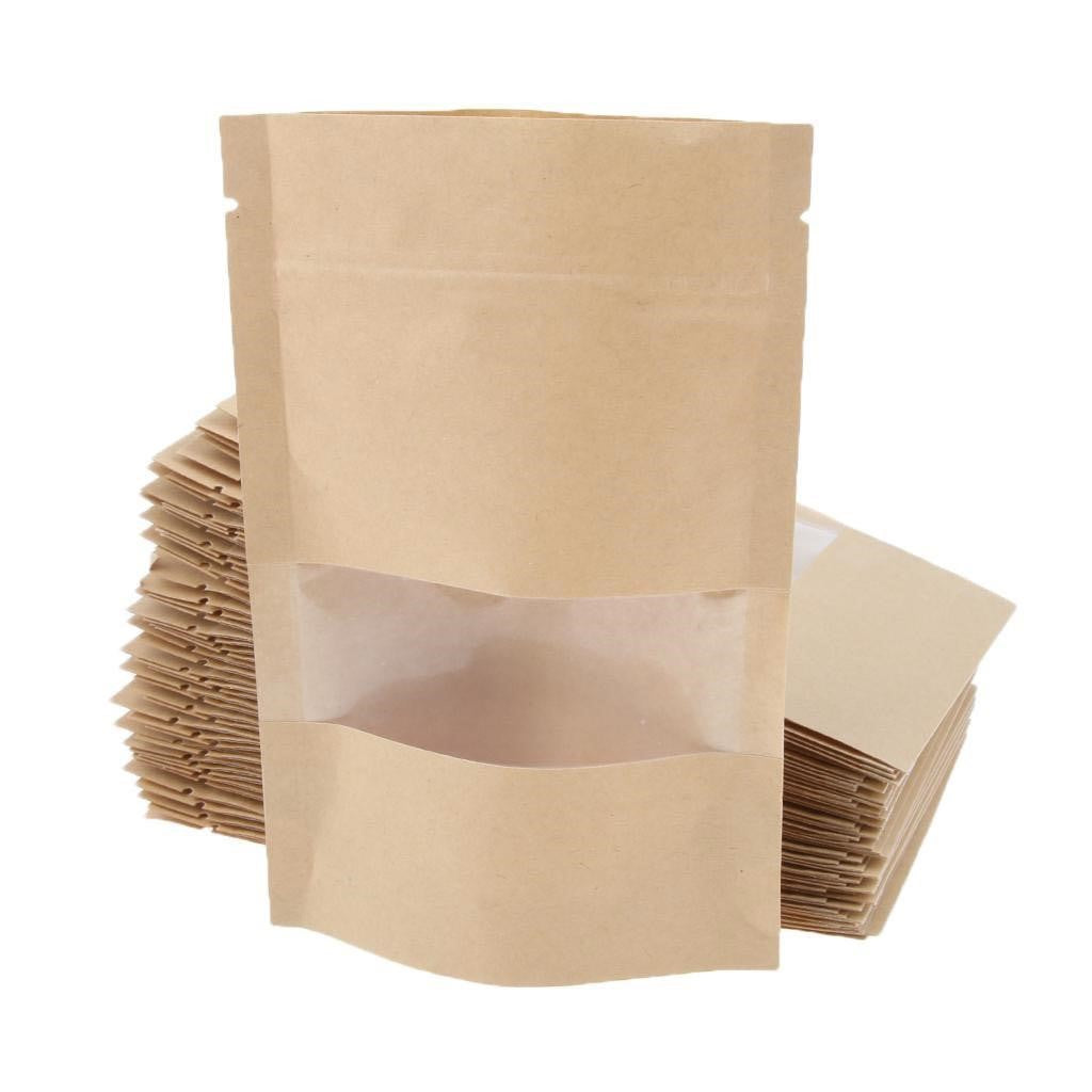 Kraft Paper Zip Lock Pouch With Window