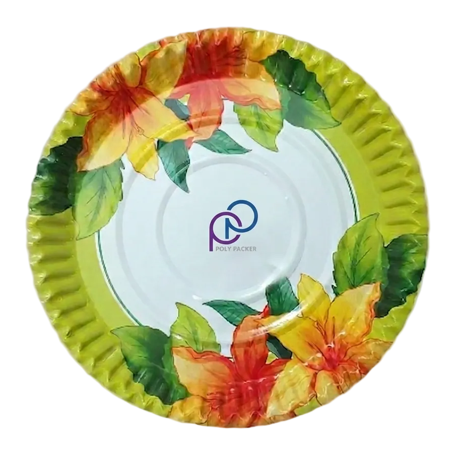 One time plate White 12 Inch green