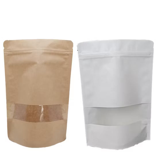 Ziplock-Brown-White-Kraft-Craft-Paper-Standing-up-Pouches-Food-Packaging-Zipper-Bags-with-Window